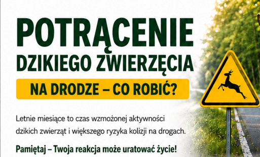 Zdjęcie do Potrącenie dzikiego zwierzęcia na drodze