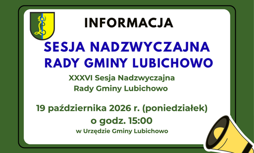 Zdjęcie do XXXVI Sesja Nadzwyczajna Rady Gminy Lubichowo