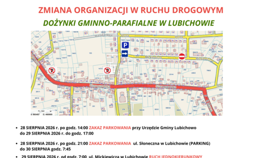 Zdjęcie do INFORMACJA &ndash; ZMIANA ORGANIZACJI RUCHU - DOŻYNKI